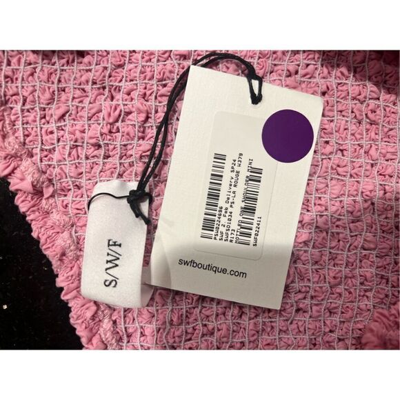 SWF Mottled One Shoulder Mini Dress in Pink  Color: Rouge size S NWT $381 - Picture 8 of 8